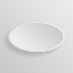 Oval white 3d button