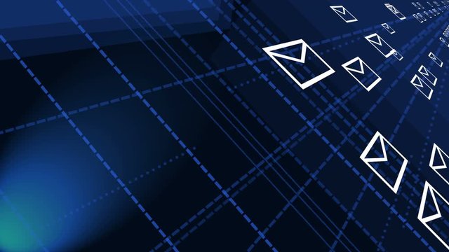 4k,background of the envelope E-Mail,flying mails,future tech screen.