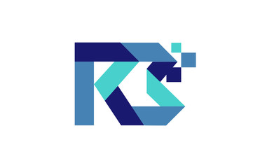 RB Digital Ribbon Letter Logo