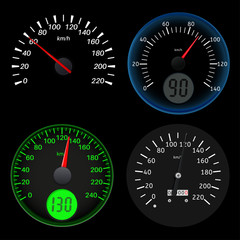 Speedometers. Sport black scales