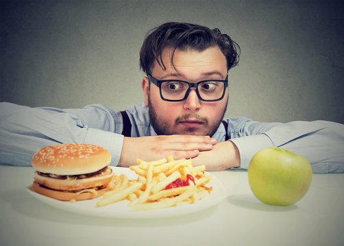 Obese man concerned with diet choice