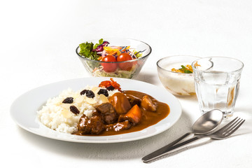 典型的なカレーライス　Curry and rice