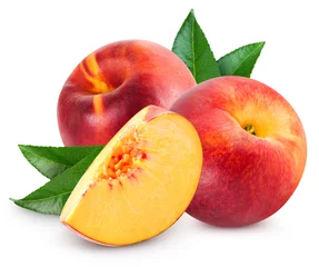 Fotobehang Peach fruit slice © Maks Narodenko