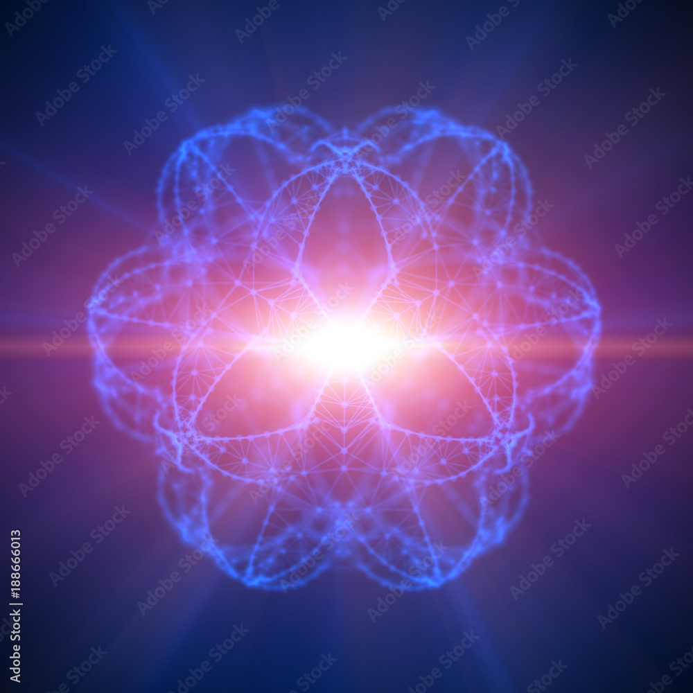 Poster abstract geometric figure with multiple connections.
