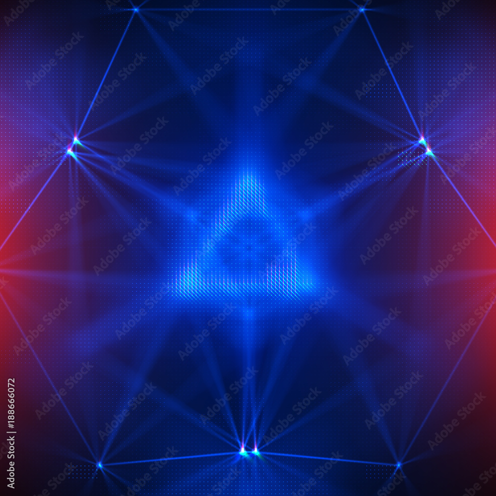 Poster abstract geometric figure with multiple connections.