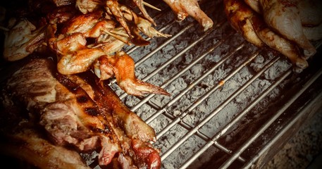 Grilled chicken for sale to customers.