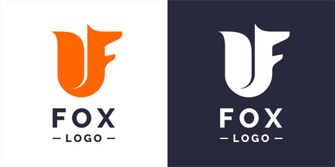 Fox, modern logo and emblem.