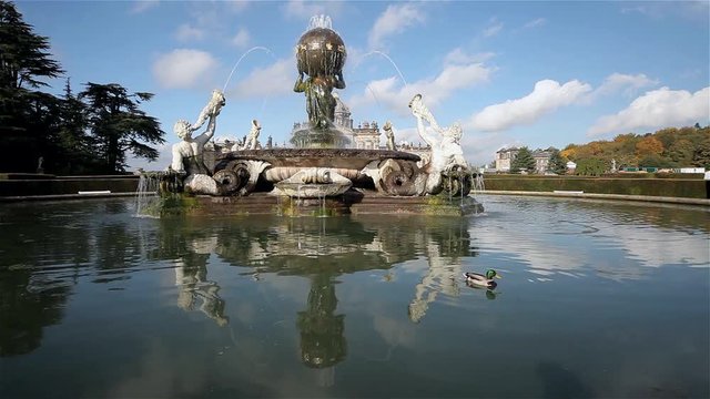 Atlas Fountain & Mallard Duck; Castle Howard; Malton, North Yorkshire, England