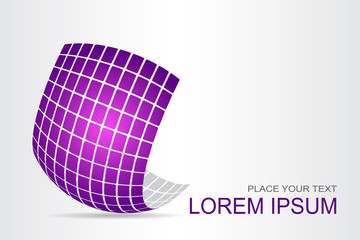 Logo stylized spherical surface with abstract shapes