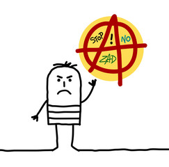 Cartoon Anarchist Man