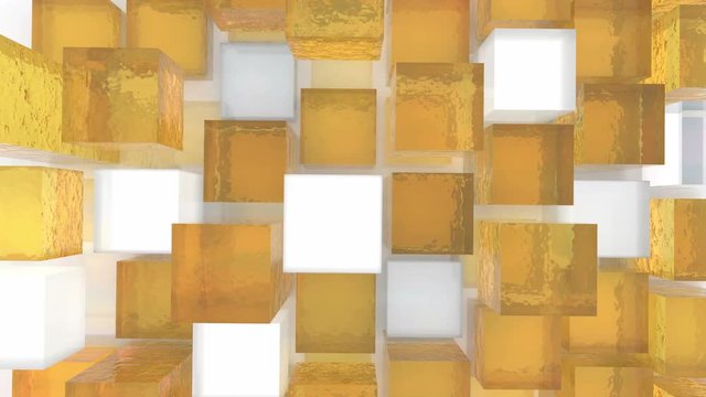 4k,abstract 3d glass cubes animation background.