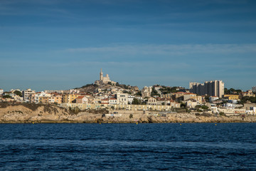 Quartier Endoume à  Marseille ,corniche Kennedy, France , Bouches du Rhône