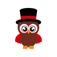 cartoon cute owl in hat