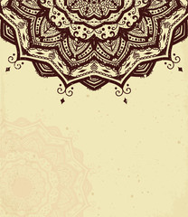 Grunge Indian background with beautiful Mandala vector