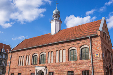 Obraz premium Former Town Hall on the market square in old part of Olsztyn, Masuria region of Poland