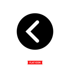 Back vector icon, left arrow symbol