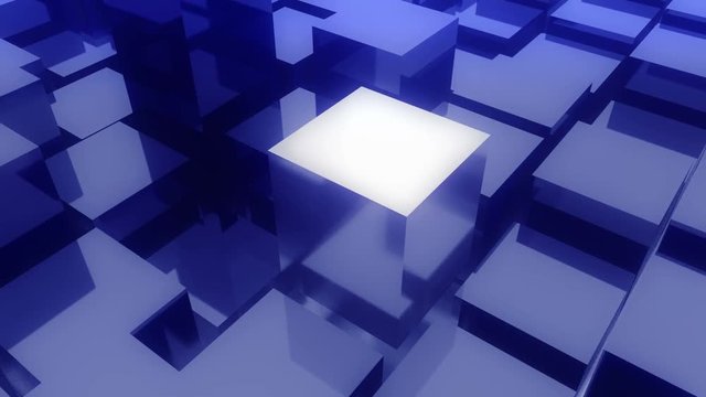 4k,abstract 3d metal cubes animation background.
