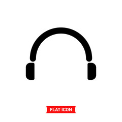Callcenter vector icon, headphones symbol