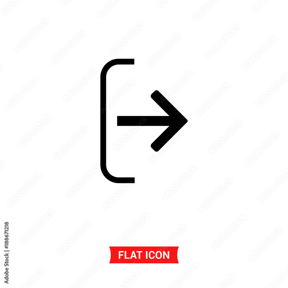 Poster exit vector icon, logout symbol