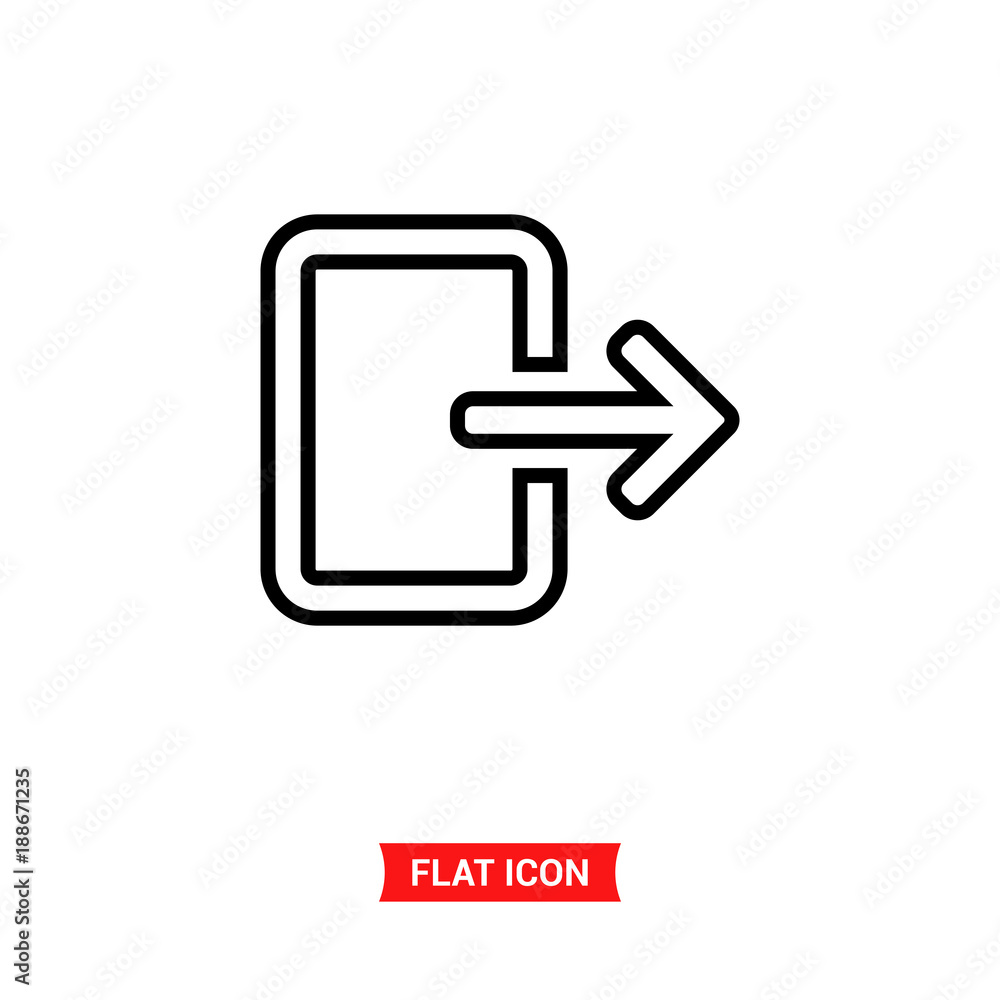 Poster exit vector icon, logout symbol