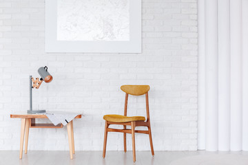 White dining room interior