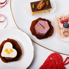 Delicious cupcake for Valentine Day close-up