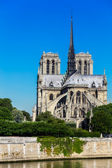 Fototapeta na wymiar Notre Dame de Paris Cathedral on the Cite Island. Paris, France