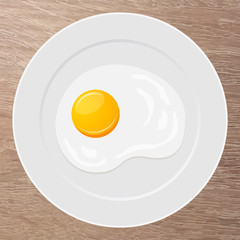 Plate with fried egg illustration.