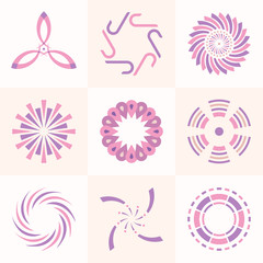 Set of geometric shapes.