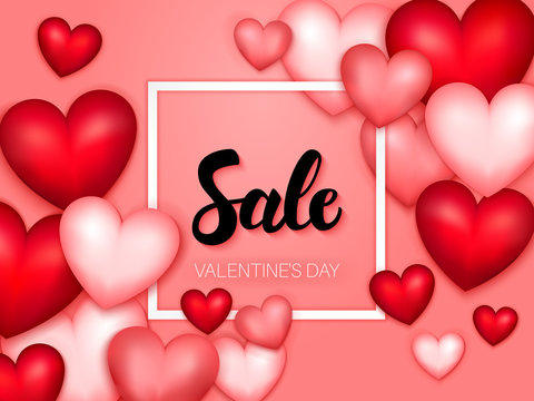 Sale Valentines Day Hearts Banner