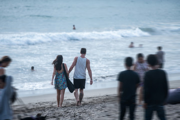 People walking at the beach
