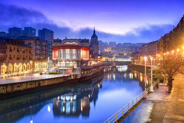 Fototapeta na wymiar view of ribera market at morning in Bilbao, Spain
