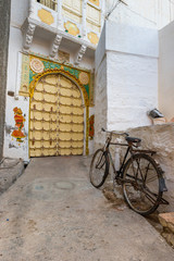 Entrance with Bike in Jodhpur, Rajasthan