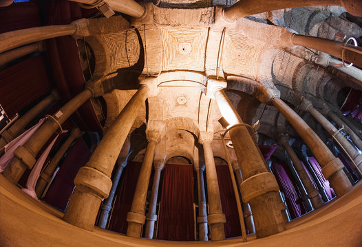 Ancient underground storage of fresh water from the time of Constantinople in Istanbul with columns and arc in Yerebatan Saray