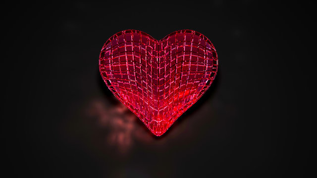 3d ruby heart