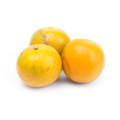 Ripe tangerine orange isolated on white background. Shogun orange fruit