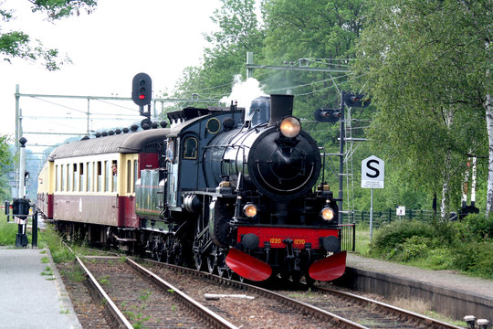 Oldfashioned Train On Rails In South Limburg