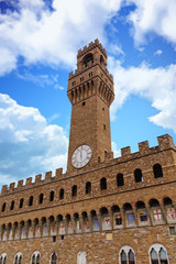 Fototapeta premium Clock Tower on Tuscan Castle