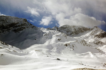A view of snow covered mountains in the alps switzerland