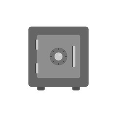 Fototapeta premium Safe vector icon. Metal strongbox. Security. Flat style. Vector illustration