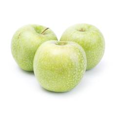 Green apples isolated on a white background