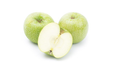 Green apples isolated on a white background