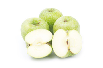 Green apples isolated on a white background