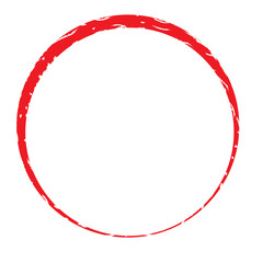 circle stamp frame on white background. red circle stamp sign.