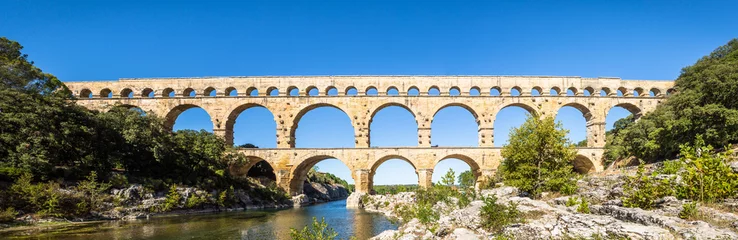 Crédence de cuisine en verre imprimé Pont du Gard Aqueduct Pont du Gard - Provence France