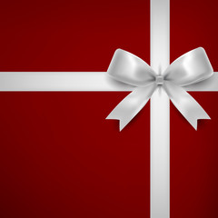 White gift bow isolated.Realistic icon. Vector