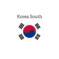 South Korean Flag icon. Round illustration  icon.