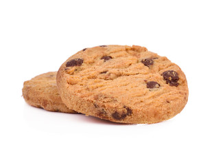 Chocolate homemade pastry biscuits isolated on white background