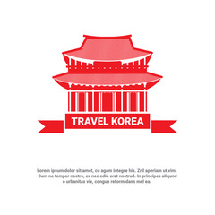 Travel To Korea Landmark South Korean Palace Icon Seoul Symbol Vector Illustration