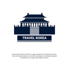 Travel To Korea Seoul Famous Landmark South Korean Palace Icon Vector Illustration